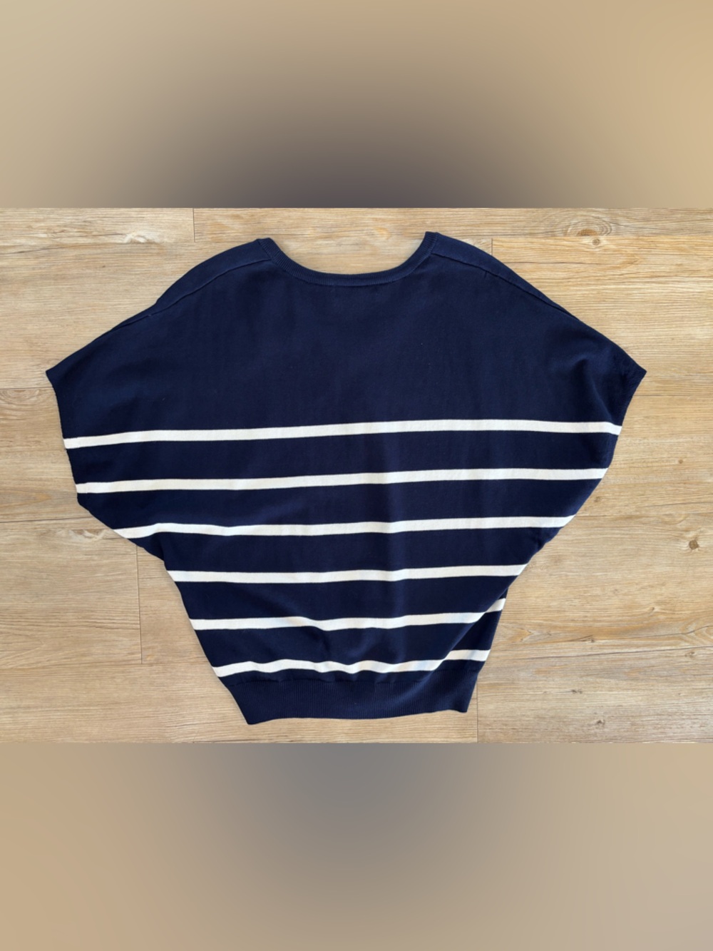 Liverpool Navy and White Striped V-Neck Sweater - Women's - Picture 2 of 3